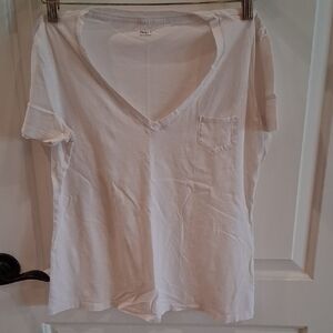 Gap Vintage Cotton Pocket Tee Size Small White V Neck
